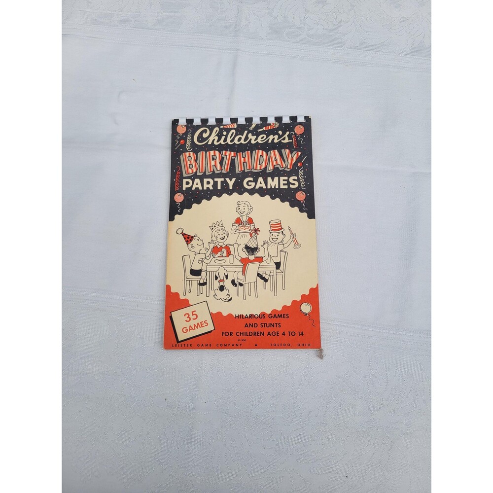 Vintage Mid Mod 1950s Children's Party Games Booklet Ephemera Leister Toledo OH